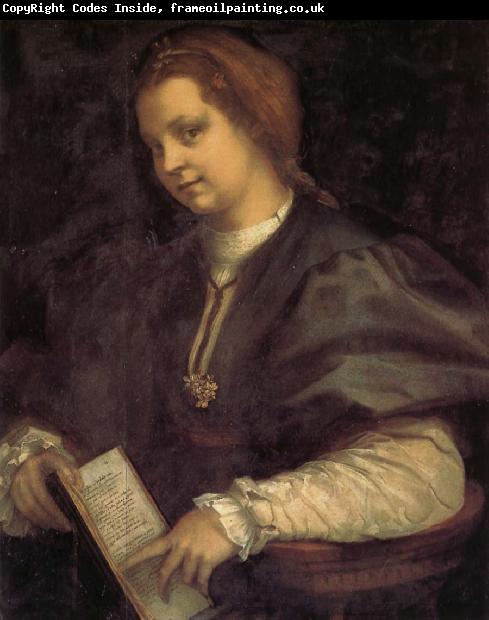 Andrea del Sarto Portrait of girl holding the book